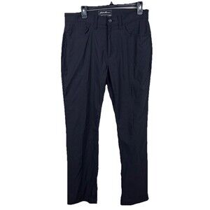 Eddie Bauer Travex Pants Mens 34x32 Black Stretch Nylon Golf Hiking Outdoor